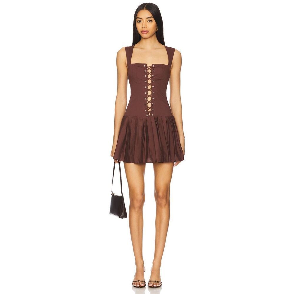 NWT More To Come Gemma Mini Dress in Brown